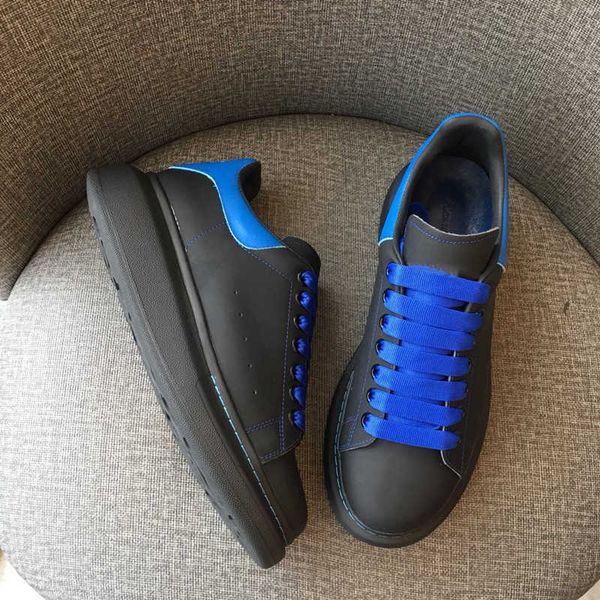 

stylesowner coming fashion men shoes casual genuine leather sneaker popular flat platfrom solid women sneakers skate mc brand black