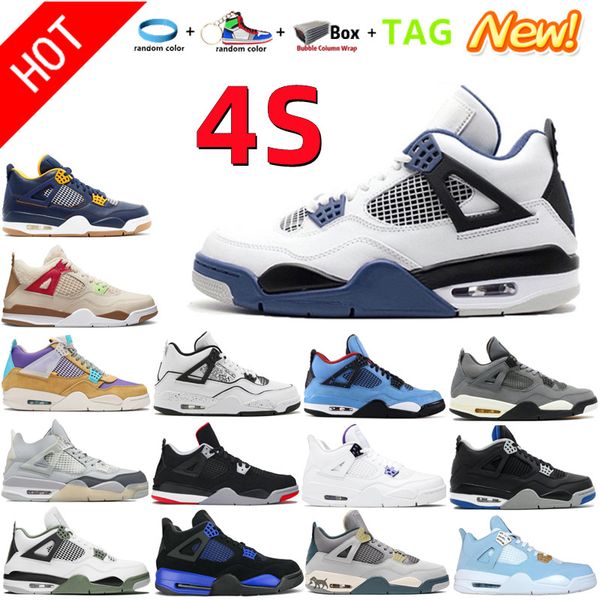 

golf shoe iv 4 4s basketball shoes university blue midnight navy messy room black cat white neon sports sneakers trainers fire red bred