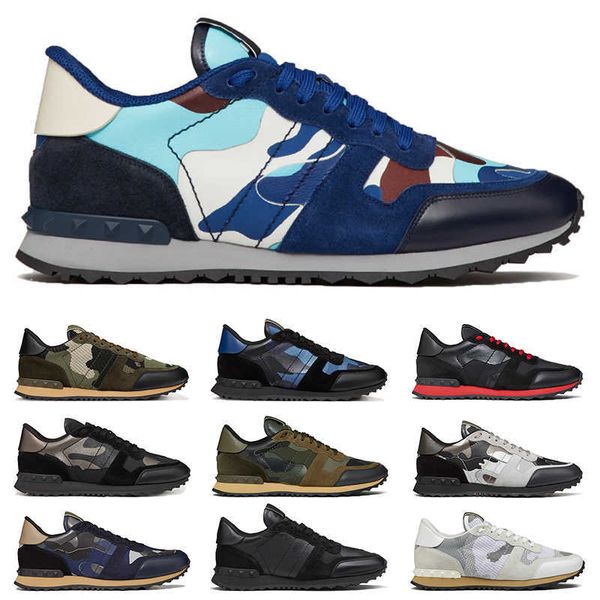 

walking men luxury designer casual shoes rockrunner sneakers light blue dark army green triple black white beige bred grey mens rivet traine