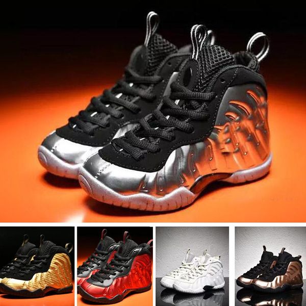 

2022 infant sneakers penny hardaway kids basketball shoes for boys girls jumpman metallic golde sports snekeakers designer black red toddler