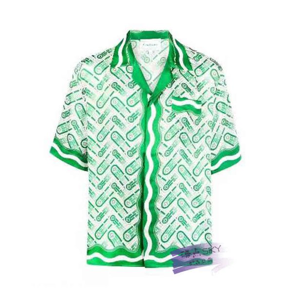 

fashion shirt 2022 designer t shirts casablance casual loose silk shirt hawaii swimming pool shirts colorful whisky t shirt gradient casa sh, White;black