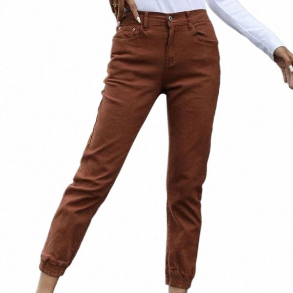 

women's pants & capris women's pants & capris women jeans fashionable trousers stretch mid-waist denim 67em#, Black;white