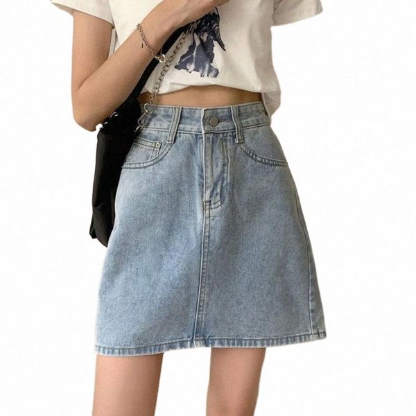 

skirts skirts short jeans feminino cintura alta 2022 summer streetwear women korean style aesthetic clothing harajuku 90s a-line fashion c7i, Black