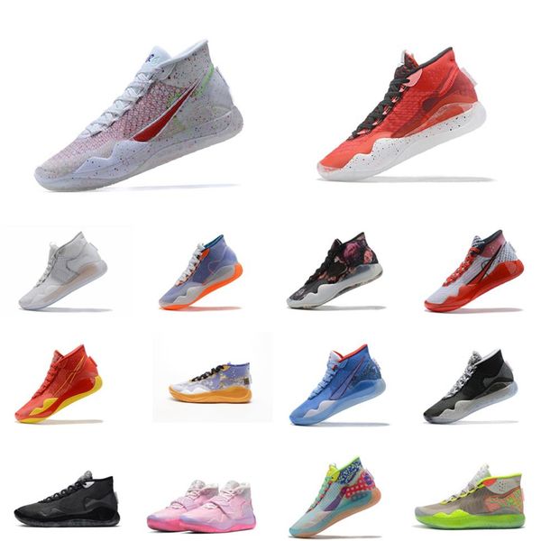 

mens kd 12 shoes youth kids kevin durant 12s xii sneakers tennis for aunt pearl pink red white black cement glow in dark asw 312k