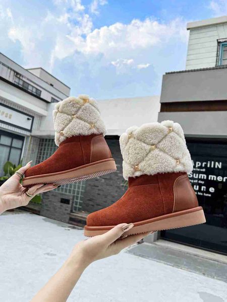 

luxury new womens rivet snow boots ankle autumn winter sheepskin suede knight australian wool size 35-41, Black