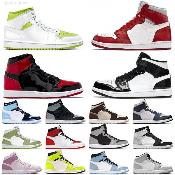 

jumpman 1 bubble gum mid 1s basketball shoes us 12 white lime patent bred mens trainers women cream dark chocolate visionaire sneakers