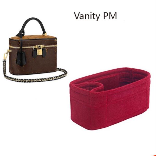 

for vanity pm bag insert organizer purse insert bag shaper-3mm premium felt handmade 20 colors 201113232w
