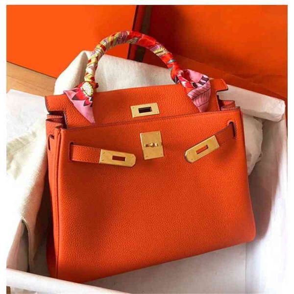 

bags herme designer women custom yuan bag style fashionable litchi pattern head leather ke1ly bag leather inner seam bridal bag single