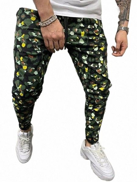 

men's pants men's pants men camouflage trousers sweatpants joggers bodybuilding male gym muscle streetwear hip hop camo x6dy#, Black