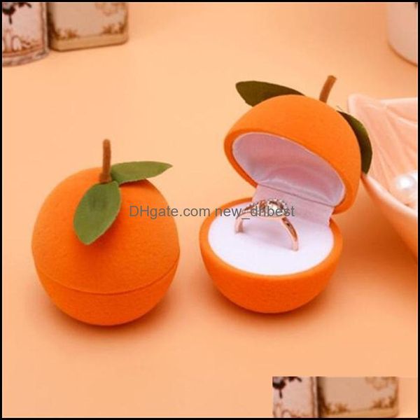 

jewelry boxes new veet ring box earring box fruit design orange color jewelry display gift case 2237 t2 drop delivery 2021 p newdhdhzda, Black;white