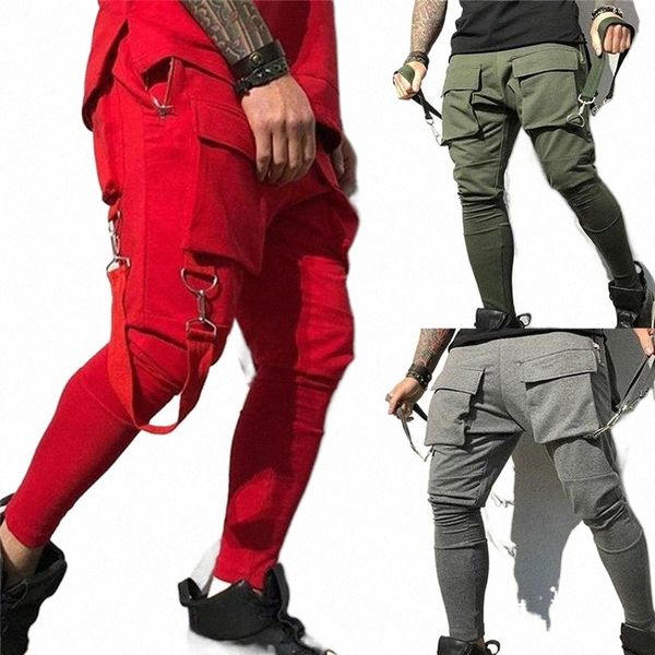 

men's pants men's pants 2021 men streetwear black harem light punk ribbons casual slim jogger hip hop trousers 409y#