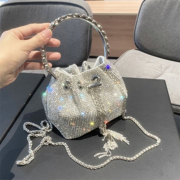 

evening bags luxury designer purses and handbags s for women silver bucket clutch purse evening banquet crysta shoulder 220921