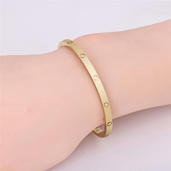 

classic small model slim cuff love bracelets & bangles for women men 316l titanium steel designer jewelry with key screwdriver ins3208343a, Black