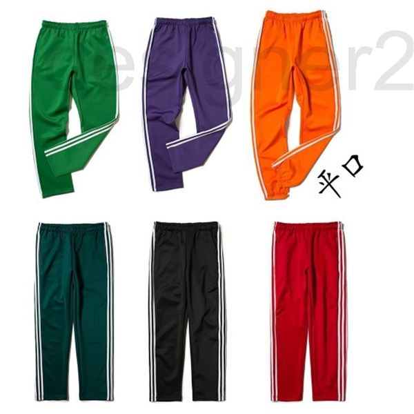 

men's pants designer new loose casual sports pants three bar leggings or93, Black