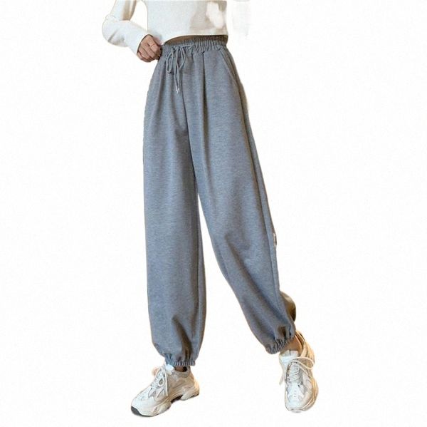 

women's pants & capris women's pants & capris four seasons thin high waist elastic sweatpants women casual harlan wei loose straig, Black;white