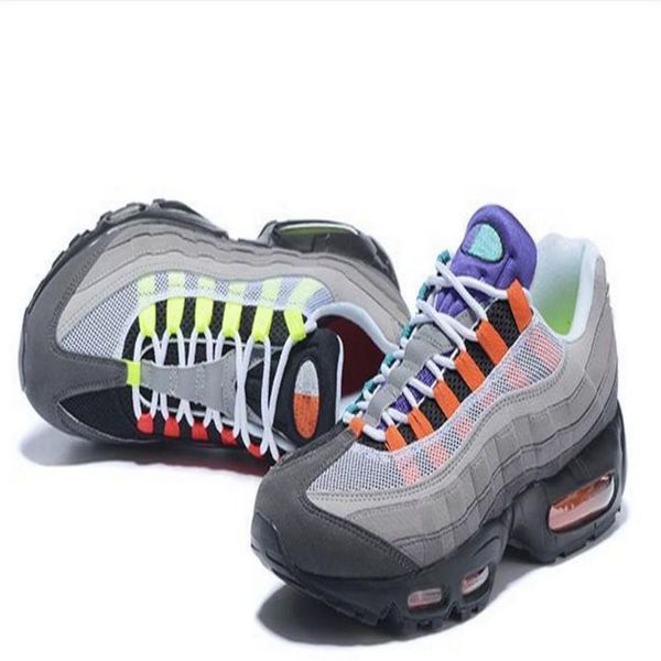 

men casual shoes 95s triple black white laser red orbit bred aqua neon men trainers sports shoes sneaker size 40-45265n