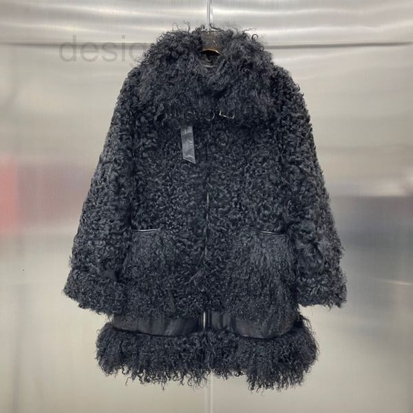 

women's jackets designer f's 2021 haining winter new wool fur integrated thin straight tube versatile coat women 9qan, Black;brown