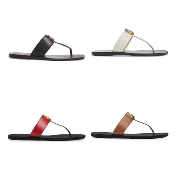 

designer slides summer sandals fashion men beach indoor flat flip flops luxury leather lady women shoes ladies slippers size 35-45277w, Black