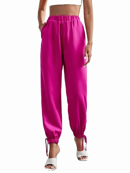 

women's pants & capris solid knot hem carrot pants q0jh#, Black;white