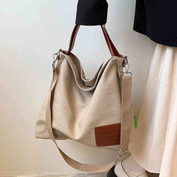 

bags 2022 new large capacity shopping bag tote simple canvas women's casual one shoulder messenger bag purses