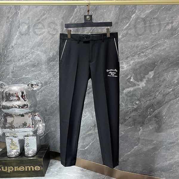 

men's pants designer chao brand black casual pants new spring and autumn 2022 men's versatile letter embroidery slim legged trouse