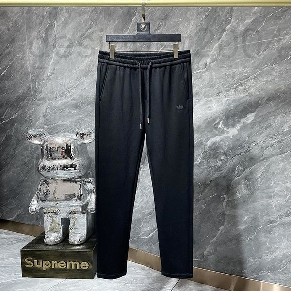

men's pants designer chao brand 2022 autumn winter new men's casual pants elastic drawstring letter embroidery versatile x5bt, Black