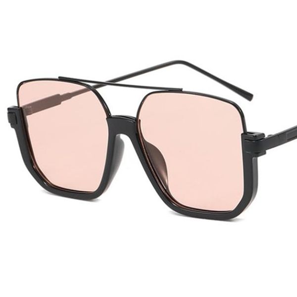

fashion sunglasses semi-rimless sun glasses double beam adumbral anti-uv spectacles oversize frame eyeglasses ornamental, White;black