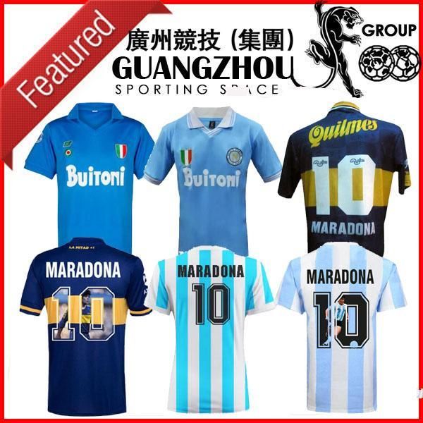 

college wear argentina 1986 1987 1988 1999 napoli retro soccer jerseys boca 1995 juniors 87 88 89 91 93 special napoli maradona football shi, Black