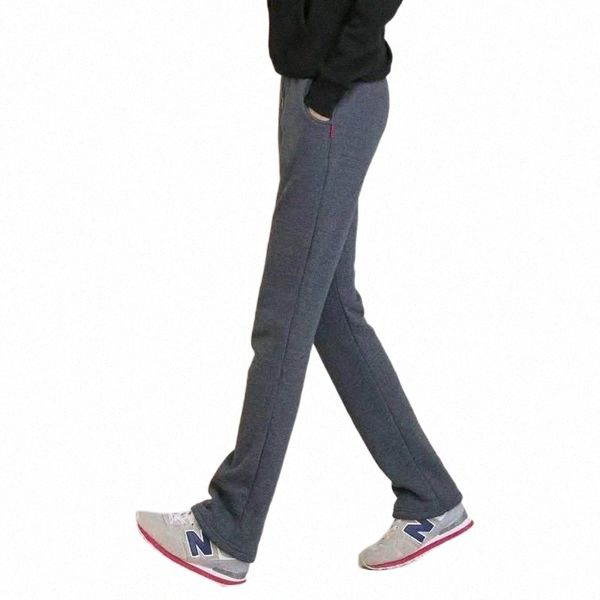 

women's pants & capris 95% cotton fall and winter plush thicken sports pants women's high waist casual loose straight female trous, Black;white