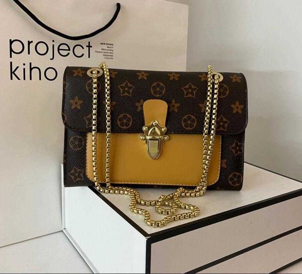 

popular women's bags 2022 new korean version fashion contrasting color chain shoulder messenger bag pu texture ladies small square bag