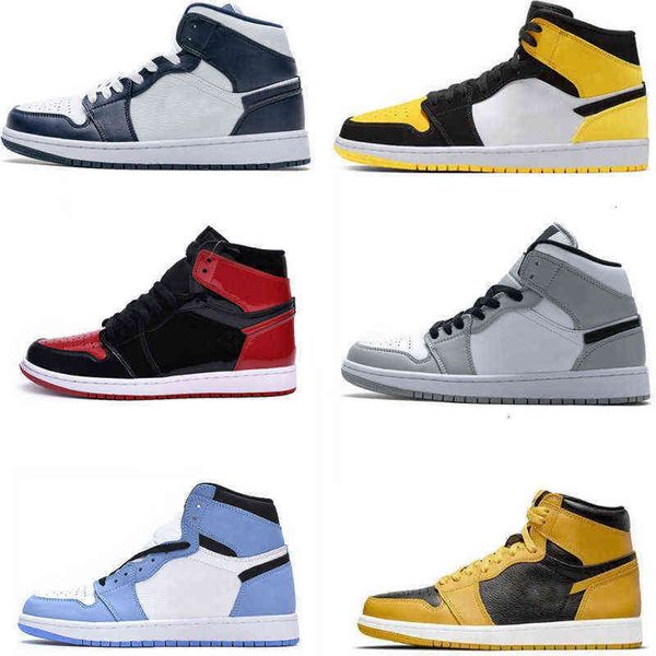 

1s yellow toe gradeschool basketball shoes bred patent infant sneakers td toddler trainers big kids boys gilrs size 4y 5y, Black