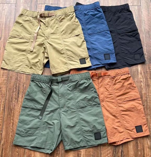 

mens shorts summer designers casual pants metal nylon shorts side pockets compass logo technical utility belt quick dry shorts, White;black