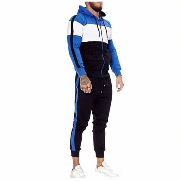 

men's tracksuits men's tracksuits mens tracksuit set two piece male sports wear trendy patchwork jogging suit autumn winter men ou, Gray
