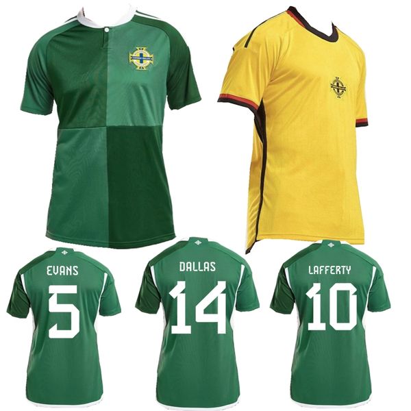 

2022 2023 northern ireland soccer jerseys 22 23 home away evans davis lafferty mcnair ballard football shirts maillot de foot, Black;yellow