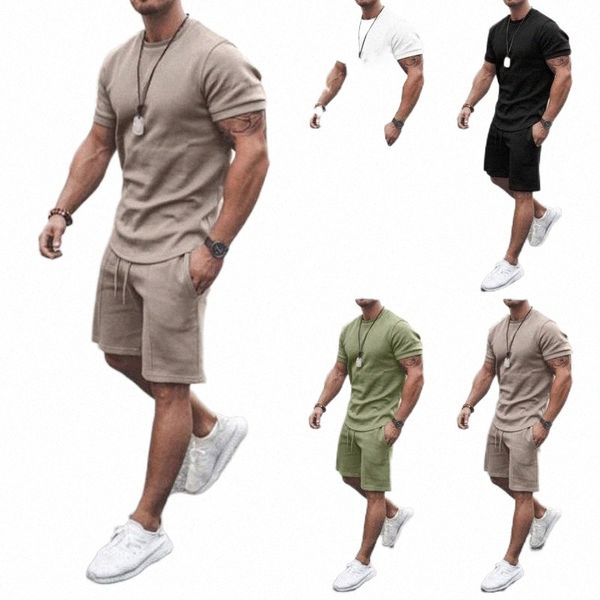 

men's tracksuits men's tracksuits large size men's suit 2022 summer short-sleeved shorts sports and leisure suitsmen's p, Gray