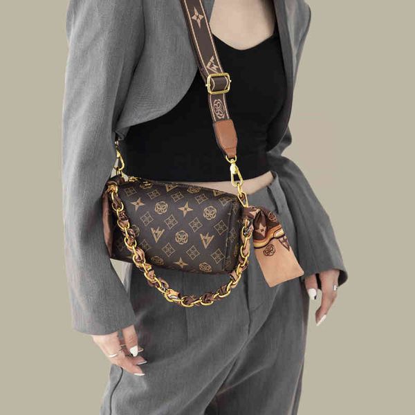 

bags versatile silk scarf bag women's pu hand-held underarm lady's sling single shoulder messenger bag purses