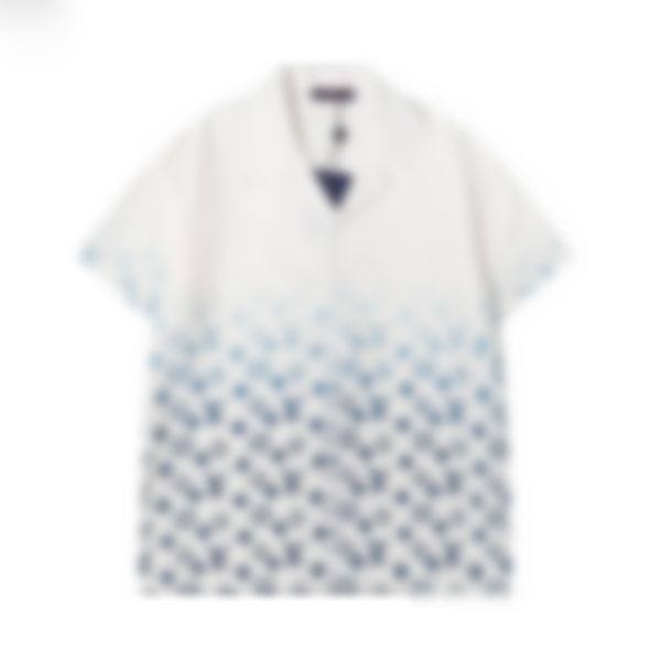 

2022 new designer shirt beach men fashion pattern t-shirt hawaiian floral print bowling shirts casual men short sleeve size m-3xl white blue, Gray;blue