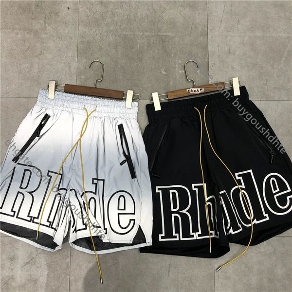 

black patchwork rhude fashion shorts men 1 1 yellow drawstring white women shorts yacht splicing breeches rd22, White;black