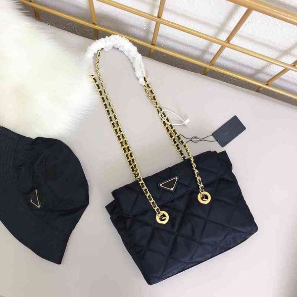 

handbag fashion vintage parachute nylon black chain bag classic red bag
