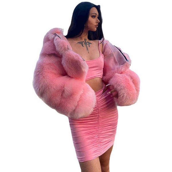 

women's down parkas 2022 women's new fashion faux fur coat female warm elegant slim female thickened multy color warm outwear fluf, Black