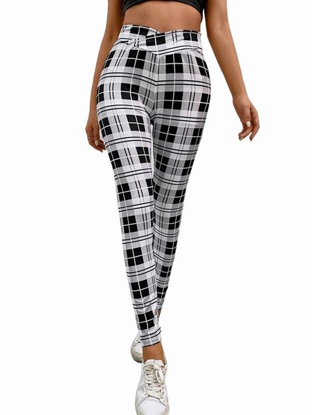 

women's shorts plaid print leggings 2022 new c3lr#, White;black