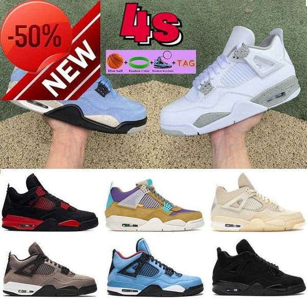 

boots 2022 university blue 4 4s white oreo basketball shoes shimmer desert moss red thunder black cat metallic purple bred men women