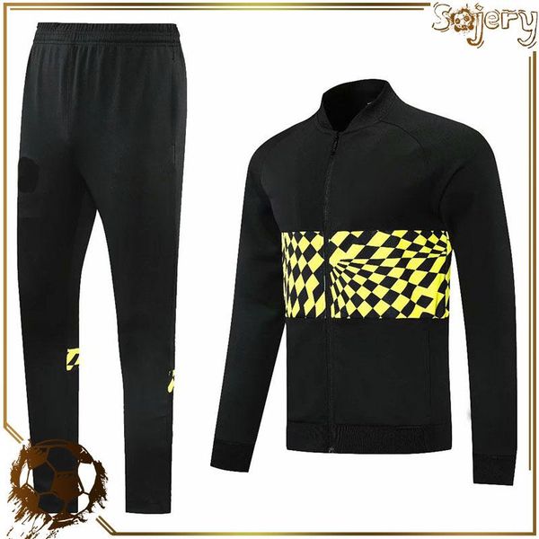 

college wear 2021 men tracksuit vardy soccer training suit chandal futbol 2022 football yellow survetement tracksuits, Black