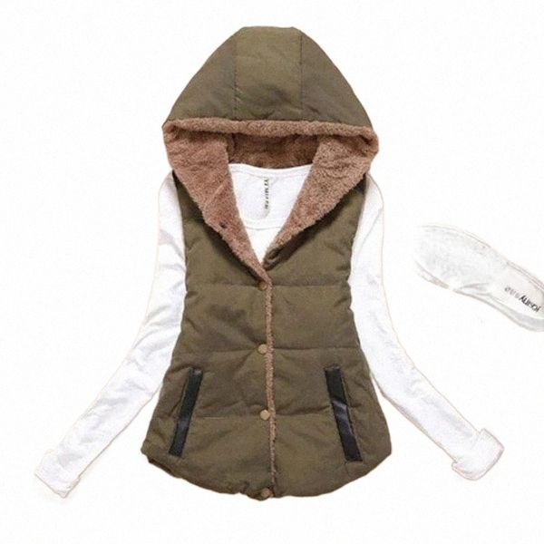 

women's vests women's vests 2021 autumn winter fashion women sleeveless casual hooded short coats single breasted thicken warm cot, Black;white
