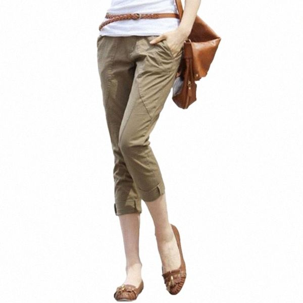 

women's pants & capris women's pants & capris 2021 summer women casual slim cotton female elastic high waiste harem plus size penc, Black;white