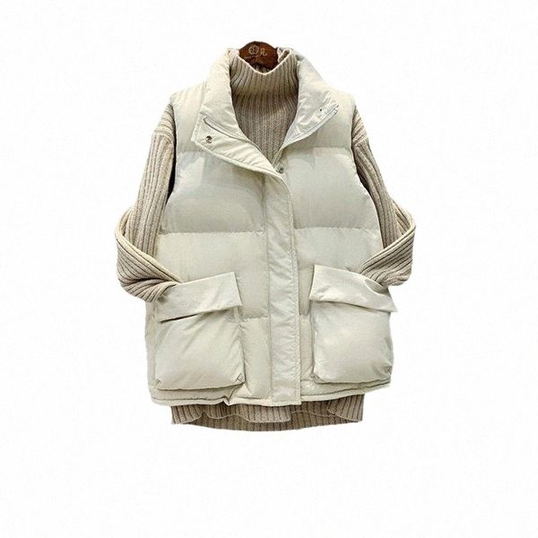 

women's vests women's vests 2021 down cotton body warm vest coat winter ladies casual waistcoat female sleeveless long jacket slim, Black;white