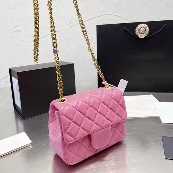 

fashion flap mini designer bags multicolor gemstone chain handle handbag designers gold-tone metal hardware quilted diamond quilting shoulde