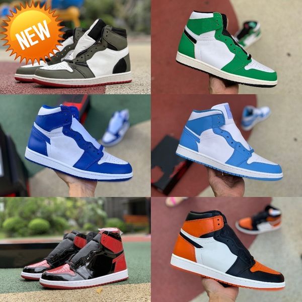 

outdoor boots jumpman 1 1s high sports basketball shoes mens women stealth stage haze bio hack rebellionaire military university blue new lo, Black