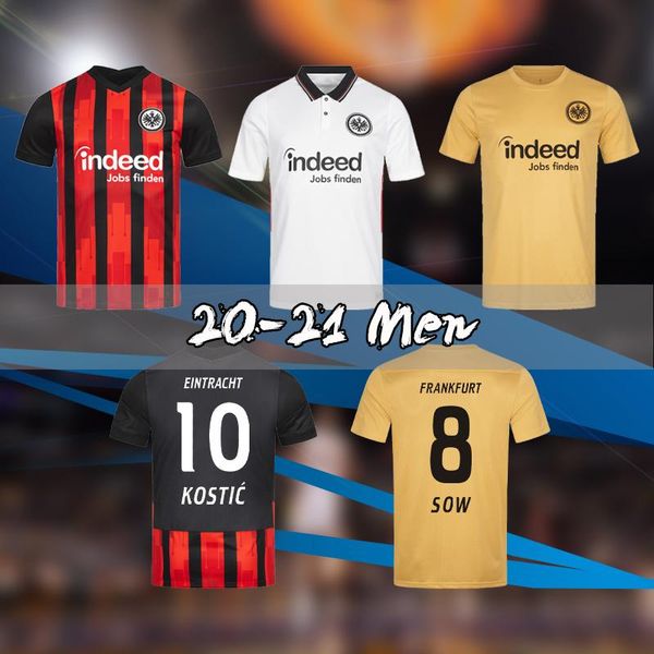 

men 20 20 eintracht frankfurt soccer jersey 20 21 frankfurt europa league haller jovic rebic home away football shirts, Black