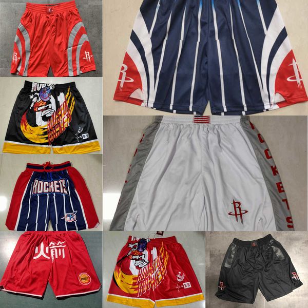 

basketball shorts houston''rockets''men throwback pocket, Black